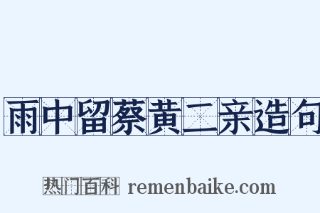 雨中留蔡黄二亲造句是什么意思的图片